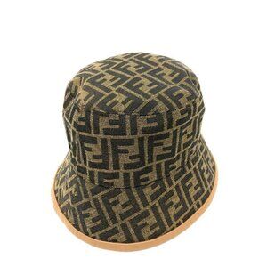 FENDI Zucca Bucket hat Bob hat polyester / cotton Brown/Black